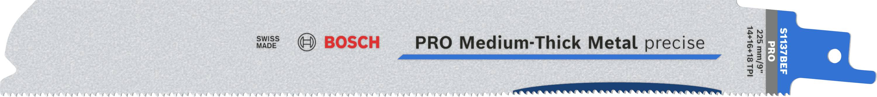 Bosch Accessories 2608658993 PRO Medium-Thick Metal precise S1137BEF Blatt, 1,1 x 25 x 225 mm, 2-tlg. 2 St.