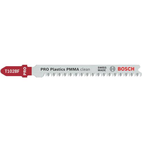 Bosch Accessories 2608655102 PRO Plastics PMMA clean T102BF Stichsägeblatt, 92 mm, 2-tlg. 2 St.