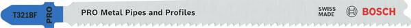 Bosch Accessories 2608655127 PRO Metal Pipes and Profiles T321BF Stichsägeblatt, 132 mm, 25-tlg. 25 St.