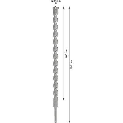 Bohrer mit 22 mm Durchmesser und 465 mm Länge, 400 mm Nutzlänge.