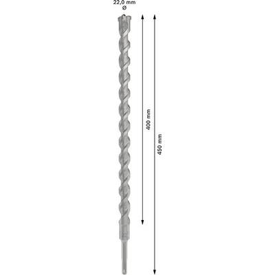 Bohrer mit 22 mm Durchmesser, 460 mm Arbeitslänge und 600 mm Gesamtlänge.