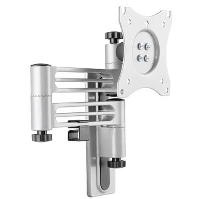 Monitorhalterung aus Metall, zur Wandmontage geeignet. Verstellbarer Arm mit VESA-Platte, zur flexiblen Bildschirmpositionierung.