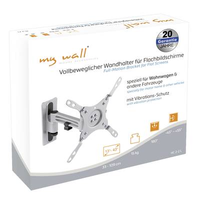 'Vollbeweglicher Wandhalter für Flachbildschirme, speziell für Wohnwagen, 33-109 cm, 180° schwenkbar, mit Vibrationsschutz.'