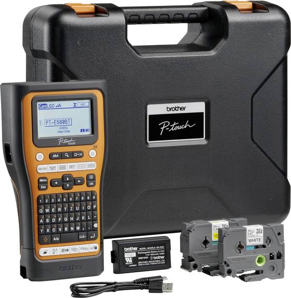 Brother P-Touch PT-E560BTVP Beschriftungsgerät Geeignet für Schriftband: TZe, HSe 3.5 mm, 6 mm, 9 mm, 12 mm, 18 mm, 24 mm