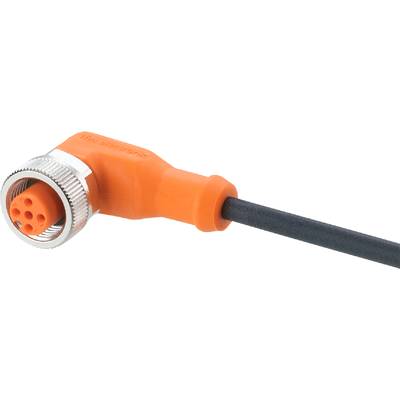 Ein orangefarbenes Kunststoffteil mit einem Kabel, das darin steckt.
