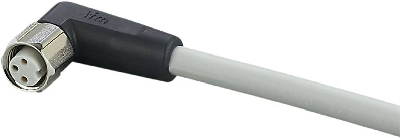 Detaillierte Ansicht eines schwarzen und grauen Kabels mit Steckverbindung, möglicherweise ein Ladekabel oder Anschlusskabel.