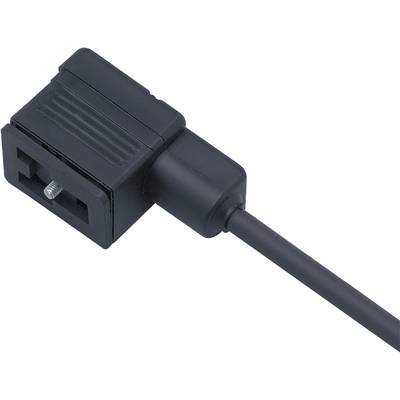 Ein schwarzer industrieller Sensor mit rechteckiger Form und Anschlusskabel. Er wird typischerweise in Automatisierungssystemen eingesetzt.