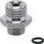 Metallisch glänzender Adapter mit Innen- und Außengewinde, daneben ein schwarzer Dichtungsring. Geeignet für Rohrverbindungen.