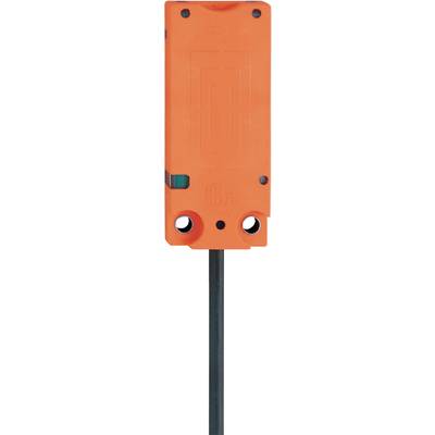Ein orangefarbener Sensor mit mehreren Bohrungen und einem sichtbaren Kabel.