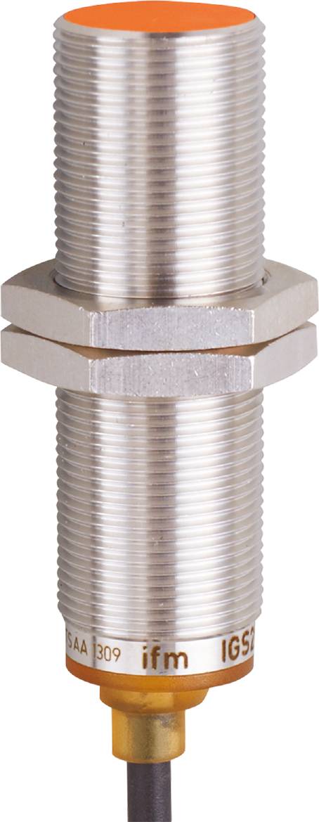 Nahaufnahme einer metallischen, runden Schraube mit Gewinde und sechseckigem Kopf, vermutlich Teil eines größeren mechanischen Systems.