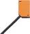 Ein orangefarbener rechteckiger Sensor mit einem schwarzen Kabel, typischerweise verwendet für industrielle Automatisierungen und Messungen.