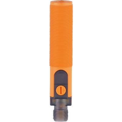 Ein orangefarbener zylindrischer Behälter mit einem schwarzen Knopf in der Mitte.