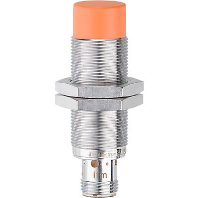 Metallsensor mit zylindrischem Gehäuse und Gewinde, verwendet zur Erkennung von Objekten in industriellen Anwendungen.