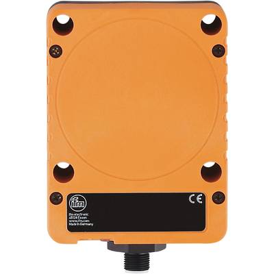Ein orangefarbenes elektronisches Gerät von ifm mit CE-Kennzeichnung, hergestellt in Deutschland.