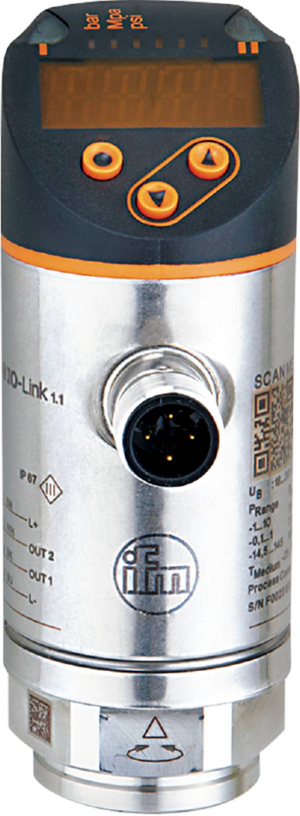 ifm Electronic Drucksensor 1 St. PN7093 0 MPa bis 2.5 MPa M12 1 Öffner, 1 Schließer