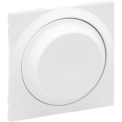 Ein weißer, runder Lichtdimmer mit einem eleganten, minimalistischen Design.