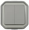 Legrand Komplett Aufputz, Doppel-Wechselschalter Plexo Grau 069715L 1 St.