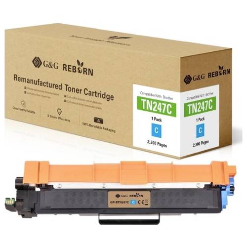G&G Toner ersetzt Brother TN-247C Kompatibel Cyan 2300 Seiten Reborn remanufactured 21185