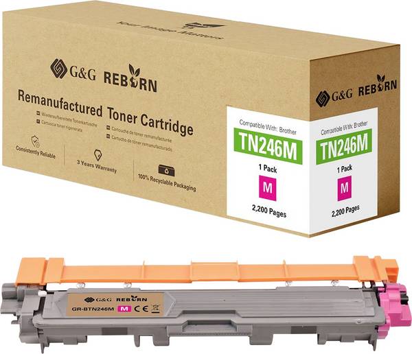 G&G Toner ersetzt Brother TN-246M Kompatibel  Magenta 2200 Seiten Reborn remanufactured 21197