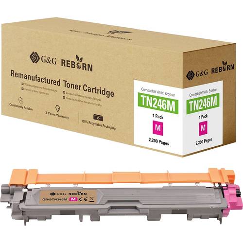 G&G Toner ersetzt Brother TN-246M Kompatibel Magenta 2200 Seiten Reborn remanufactured 21197