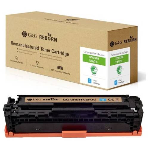 G&G Toner ersetzt Canon 125A, 128A, 131X, 716C, 731C Kompatibel Cyan 1400 Seiten Reborn remanufactured 21202