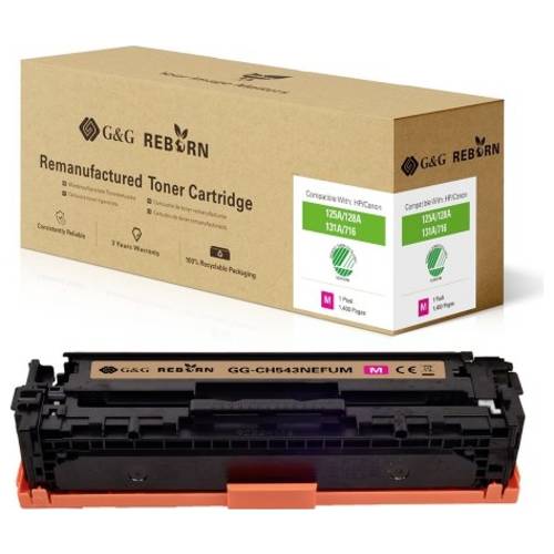 G&G Toner ersetzt Canon, HP 125A, 128A, 131X, 716M, 731M Kompatibel Magenta 1400 Seiten Reborn remanufactured 21204