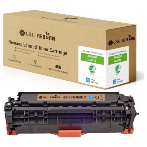 G&G Toner ersetzt Atos, Canon, HP, Wincor Nixdorf 304A, 305A, 312A, 718C Kompatibel Cyan 2800 Seiten Reborn remanufactur...