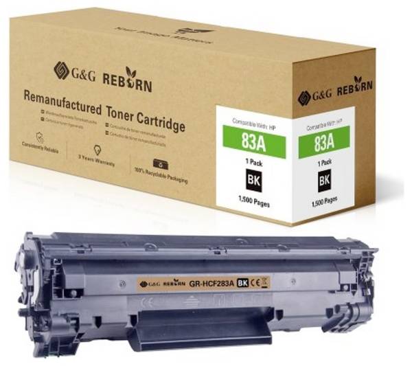 G&G | Ninestar Reborn-Toner kompatibel mit HP 83A CF283A - Kompatibel - Schwarz