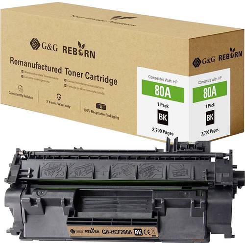 G&G Toner ersetzt HP, Troy 80A Kompatibel Schwarz 2700 Seiten Reborn remanufactured 21252