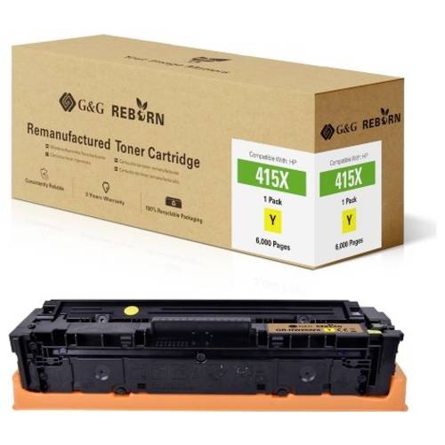 Thumbnail - G&G Toner ersetzt HP 415X Kompatibel Gelb 6000 Seiten Reborn remanufactured 21275