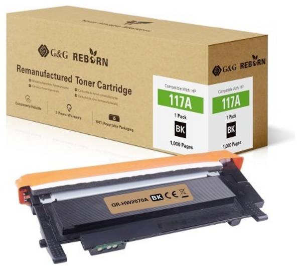 G&G Toner ersetzt HP 117A Kompatibel  Schwarz 1000 Seiten Reborn remanufactured 21277