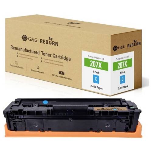 G&G Toner ersetzt HP 207X Kompatibel Cyan 2450 Seiten Reborn remanufactured 21286