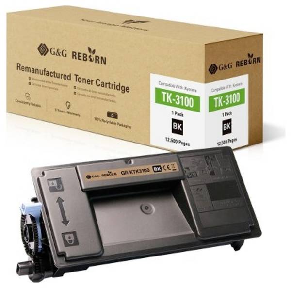 G&G Toner ersetzt Kyocera TK-3100 Kompatibel  Schwarz 12500 Seiten Reborn remanufactured 21294