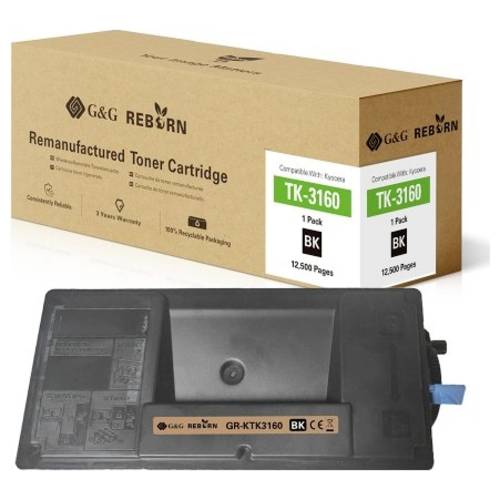 G&G Toner ersetzt Kyocera TK-3160 Kompatibel Schwarz 12500 Seiten Reborn remanufactured 21295