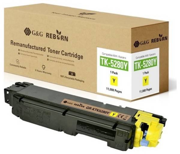 G&G Toner ersetzt Kyocera TK-5280 Kompatibel  Gelb 11000 Seiten Reborn remanufactured 21299