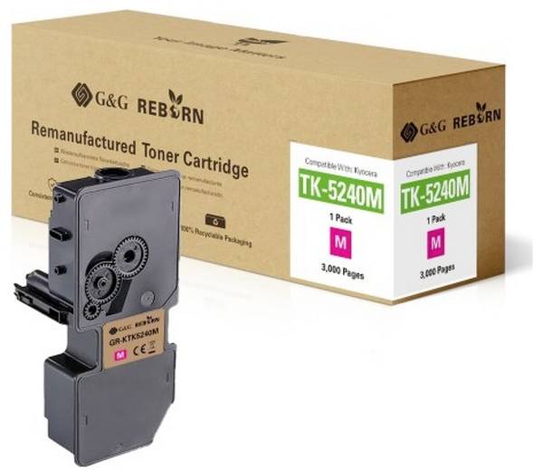 G&G Toner ersetzt Kyocera TK-5240M Kompatibel  Magenta 3000 Seiten Reborn remanufactured 21306
