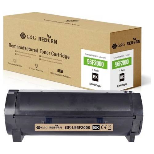 G&G Toner ersetzt Lexmark 56F2000 Kompatibel Schwarz 6000 Seiten Reborn remanufactured 21311