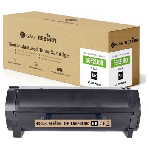 G&G Toner ersetzt Lexmark 56F2U00 Kompatibel Schwarz 25000 Seiten Reborn remanufactured 21313