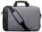 Graue Laptoptasche mit Trageriemen und Griff, Markenname 'Vero' unten rechts.