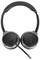 Schwarzes Over-Ear-Headset mit Mikrofon, geeignet für Telefonate oder Videokonferenzen. Liegt auf einer weißen Oberfläche.