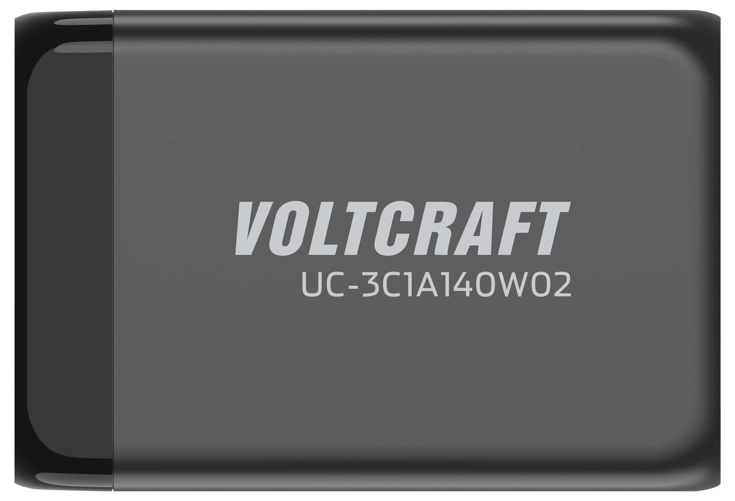 Schwarzer Voltcraft UC-3C1A140W02 USB-Ladeadapter.