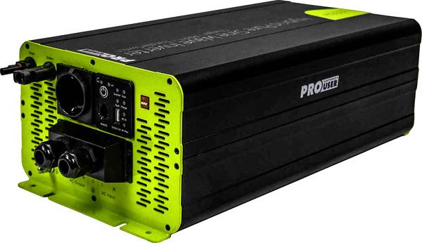 ProUser Wechselrichter PSI3000TX 3000 W 12 V/DC - 230 V/AC inkl. Fernbedienung, reine Sinuswelle, USV-Funktion, integrierter Laderegler