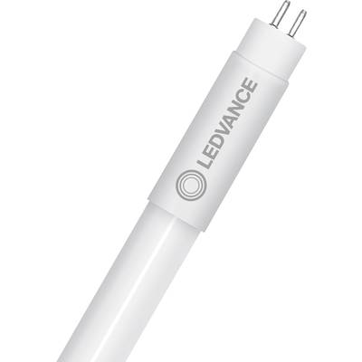 Weiße LED-Röhre mit der Aufschrift 'LEDVANCE' und Pins am Ende, zeigt modernes Beleuchtungselement.