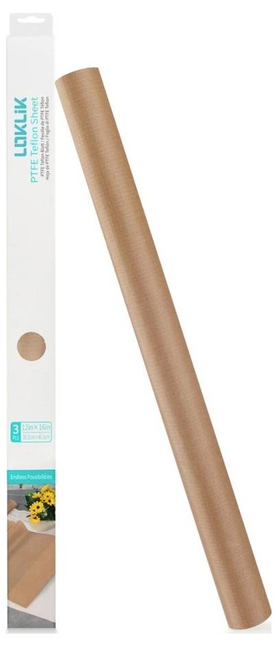 Papierrolle in der Farbe Braun, vertikal gezeigt. Verpackung rechts neben der Rolle mit Produktinformationen.