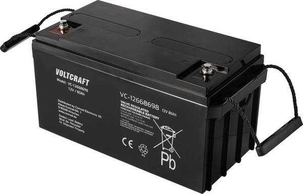 VOLTCRAFT VC-12668698 VC-16623040 Bleiakku 12 V 80 Ah Blei-Vlies (AGM) (B x H x T) 350 x 179 x 167 mm Wartungsfrei, Geringe Selbstentladung