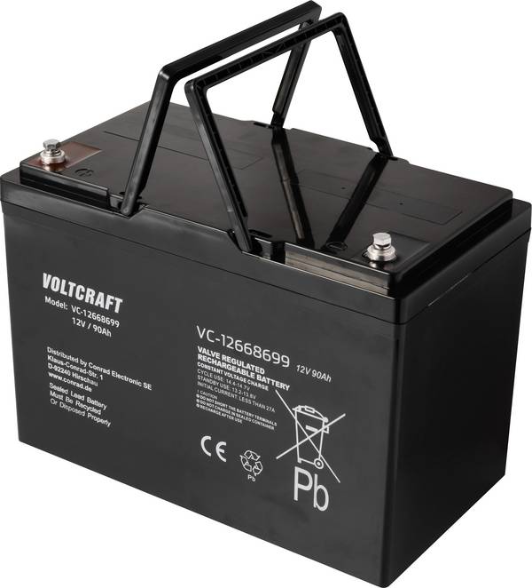 VOLTCRAFT VC-12668699 VC-16623045 Bleiakku 12 V 90 Ah Blei-Vlies (AGM) (B x H x T) 306 x 210 x 169 mm  Wartungsfrei, Geringe Selbstentladung