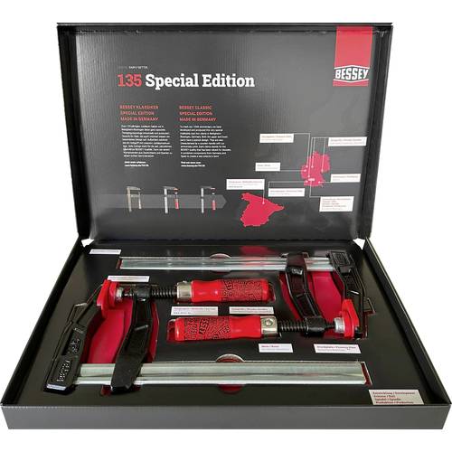 Jubiläumsset 2x Tempergusszwinge TGA25SET-135 Bessey TGA25SET-135 Spann-Weite (max.):250 mm Ausladungs-Maße:120 mm