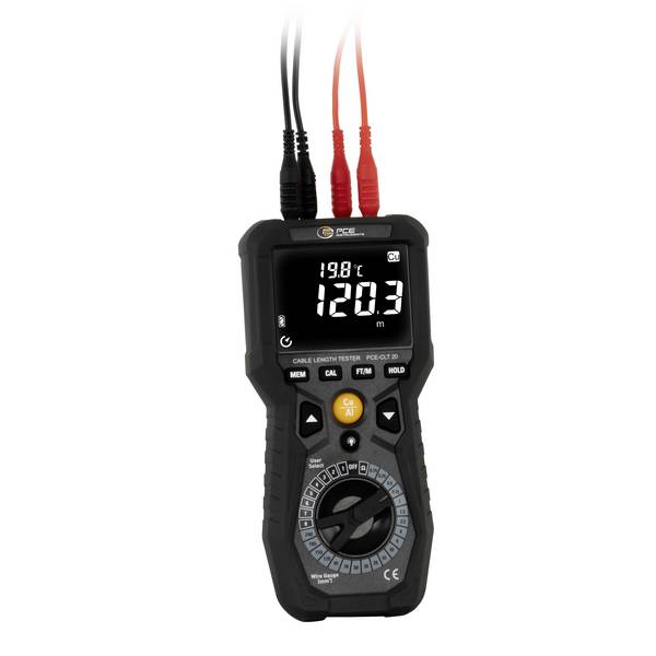 PCE Instruments Kabellängenmessgerät PCE-CLT 20 |Kabellänge 0,1 m ... 30 km |Widerstand 0,1 mΩ ... 1999,9 Ω |m |ft