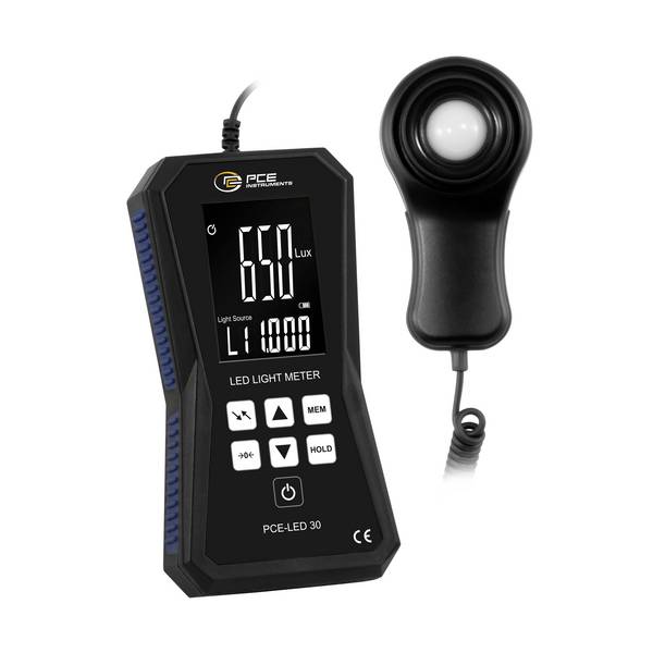 PCE Instruments Luxmeter PCE-LED 30 Messung bis 400000 lx |inkl. Datenlogger |CNS 5519 |JIS C1609:1993 |IP52