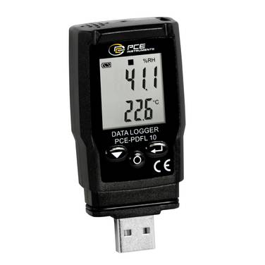 PCE Instruments PDF-Datenlogger PCE-PDFL 10 |13340 Messpunkte |Temperatur |Luftdruck |PDF CSV Export|Software |-30..60°C